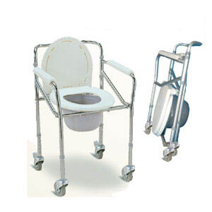 VC1502 เก้าอี้นั่งถ่ายมีล้อ พับได้ ปรับระดับได้