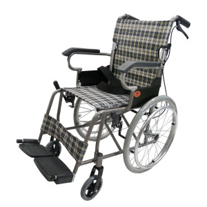 VC1238 รถเข็นผู้ป่วย/รถเข็นผู้สูงอายุพับได้น้ำหนักเบามีสายรัดตัวผู้ป่วย