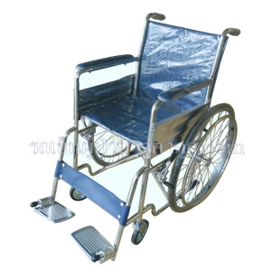 VC12124 รถเข็นผู้ป่วยสแตนเลสพับได้ เบาะหนัง H